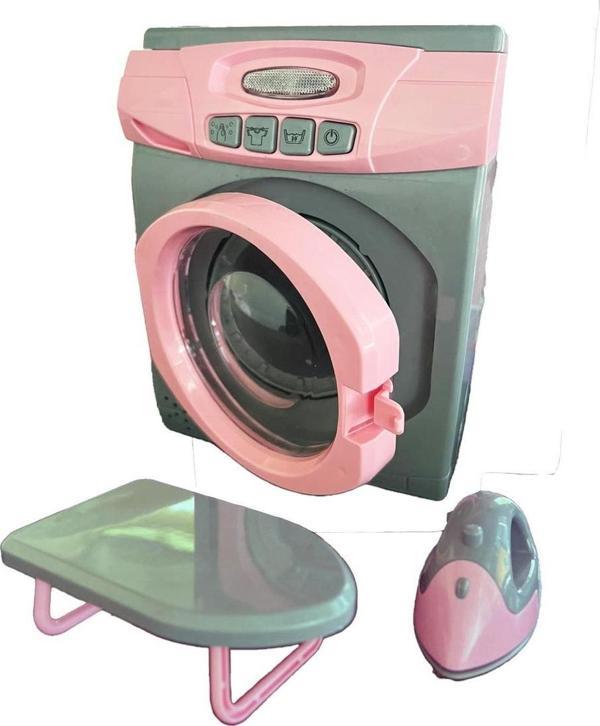 Sole Işıklı, Sesli Oyuncak Çamaşır Makinesi, Ütü ve Ütü Masası 3'lü Set - Image 1