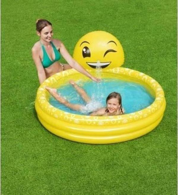 Bestway 53081, Emojı Temalı, Su Püstürken Şişme Havuz + 62008 Pompa - Image 1