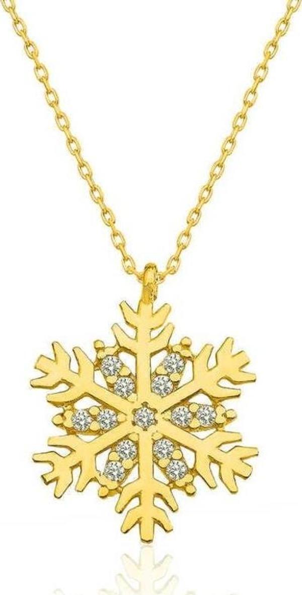​Gümüş Gold Kar Tanesi Bayan Kolye - Image 1