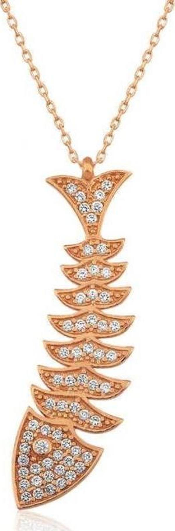 ​Gümüş Rose Balık Bayan Kolye - Image 1
