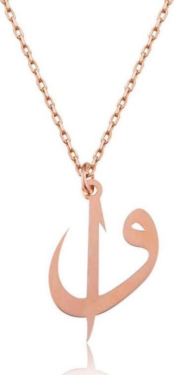​Gümüş Rose Elif Vav Bayan Kolye - Image 1
