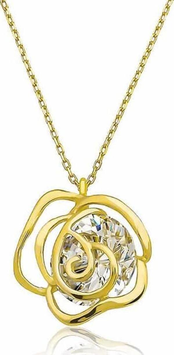 ​Gümüş Gold Gül Kadın Kolye - Image 1