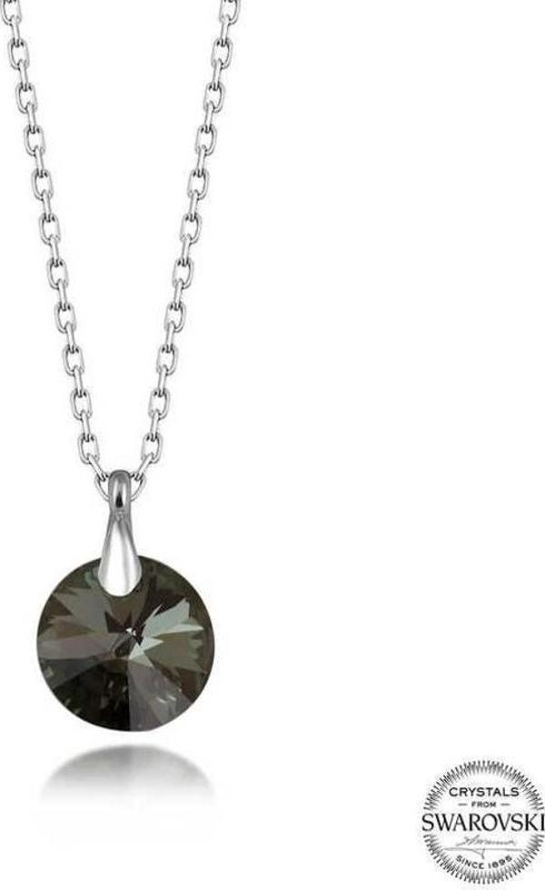 Swarovski Crystal İris Yeşil Taşlı Gümüş Kadın Kolye - Image 1