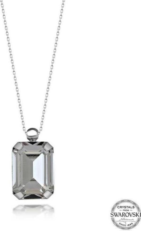 Swarovski Crystal Taşlı Baget Gümüş Kadın Kolye - Image 1