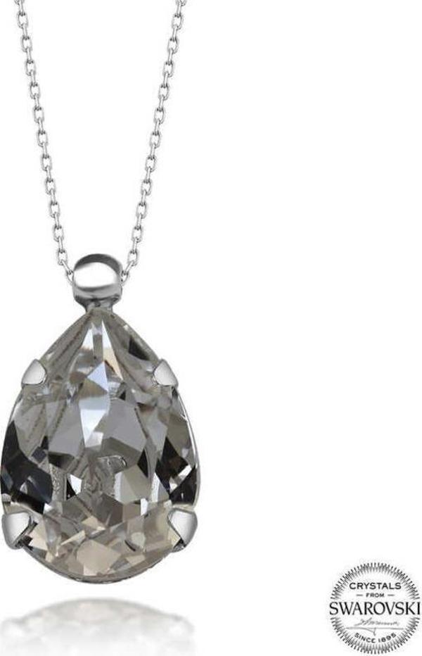 Swarovski Crystal Taşlı Damla Gümüş Kadın Kolye - Image 1