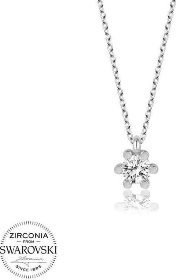 Swarovski Taşlı Gümüş Tektaş Bayan Kolye - Image 1