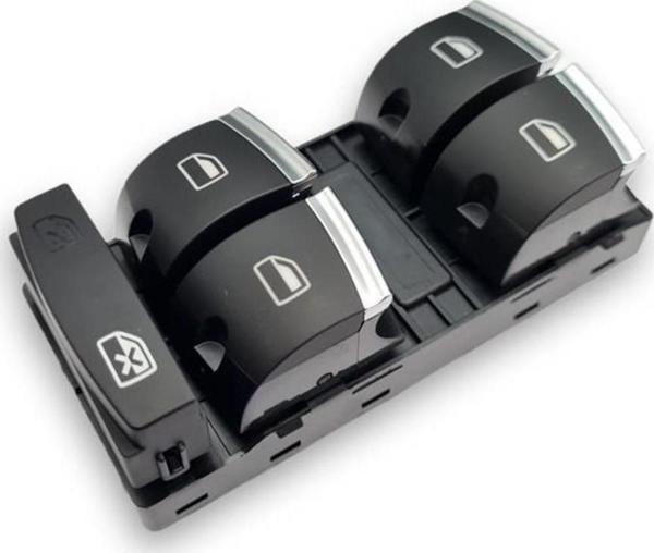 Audi Q7 2007-2009 Sol Ön Kapı Dörtlü Cam Düğmesi Krom 4F0959851H - Image 1