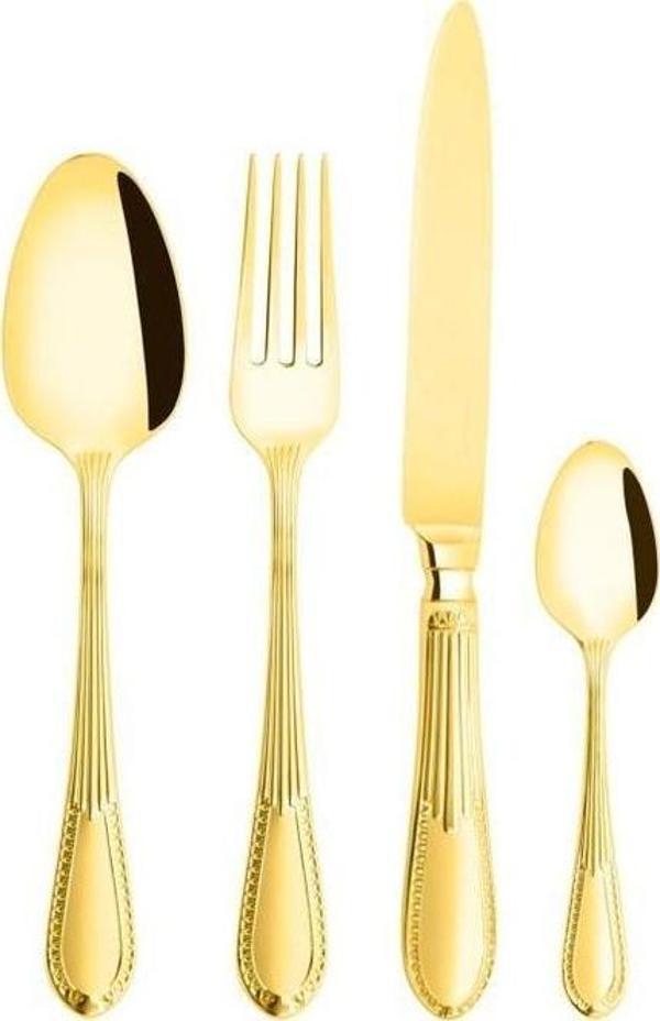 Bugatti Elisa Parlak Gold 24 Parça Çatal Kaşık Bıçak Seti - Image 1