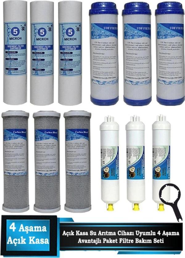 Açık Kasa Su Arıtma Cihazı Uyumlu 4 Aşamalı Cift Karbonlu Ekonomik Avantajlı Paket - Image 1