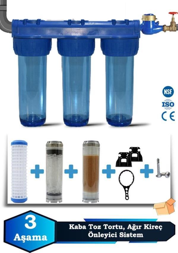 Atlantis Daire Bina Girişi 10 inch 3 Aşama Su Arıtma Yumuşatma Cihazı(Ağır Kireç Önleyici Set) - Image 1
