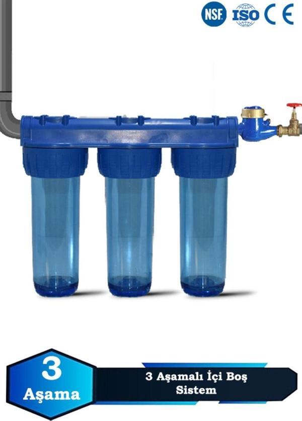 Atlantis Daire Bina Girişi 10 Inch 3 Aşama Su Arıtma Yumuşatma Cihazı(İÇİ BOŞ FİLTRESİZ SİSTEM) - Image 1