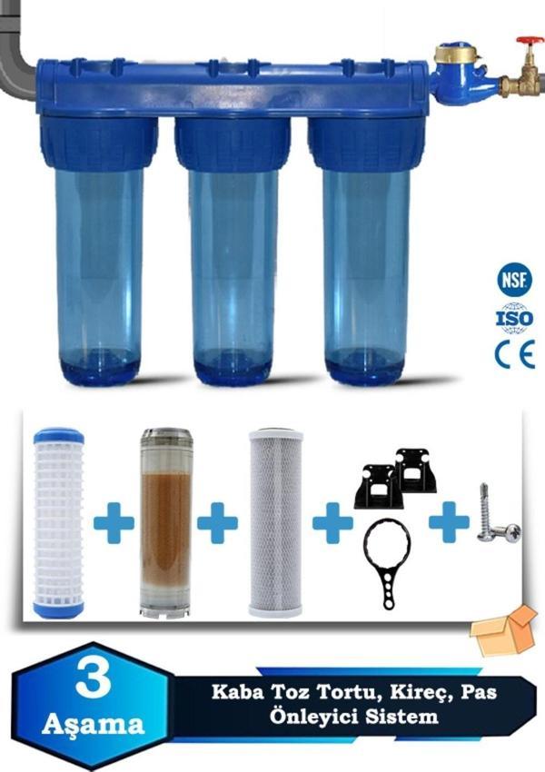Atlantis Daire Bina Girişi 10 inch 3 Aşama Su Arıtma Yumuşatma Cihazı(KLOR,KİREÇ,ÖNLEYİCİ SET) - Image 1
