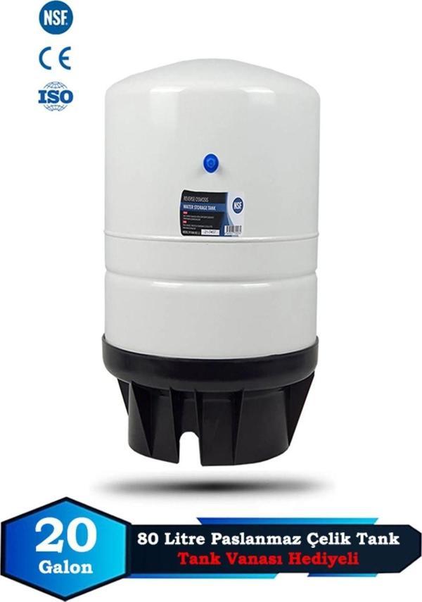 Su Arıtma Cihazı Metal Genleşme Su Tankı 80 Lt NSF Belgeli Su Arıtma Deposu Tank Vanası - Image 1