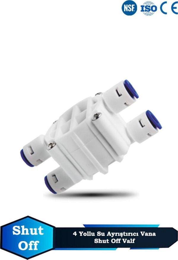 Tüm Su Arıtma Cihazıları İçin 4 Yollu Vana Quick Shut Off Valve - Image 1