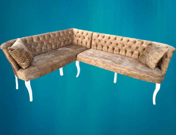 Köşe Takım 14555 Chester Model Ahşap Kayın Ayak ASLAN Babyfac Kahverengi El Yapım - Image 1