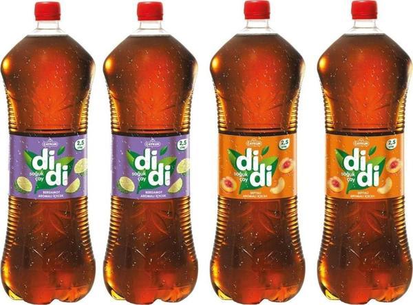 Didi Soğuk Çay Bergamut ve Şeftali 2500 ml x 4 lü Karma Paket - Image 1