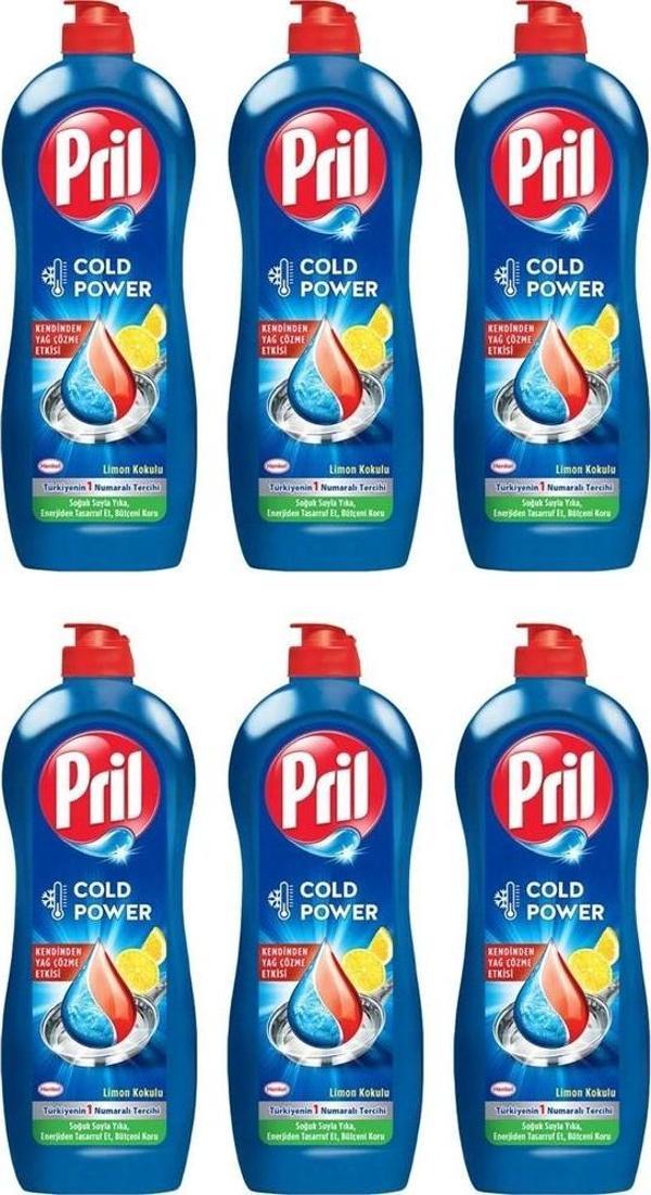 Pril Cold Power Sıvı Elde Yıkama Deterjanı 6 x 675 gr - Image 1