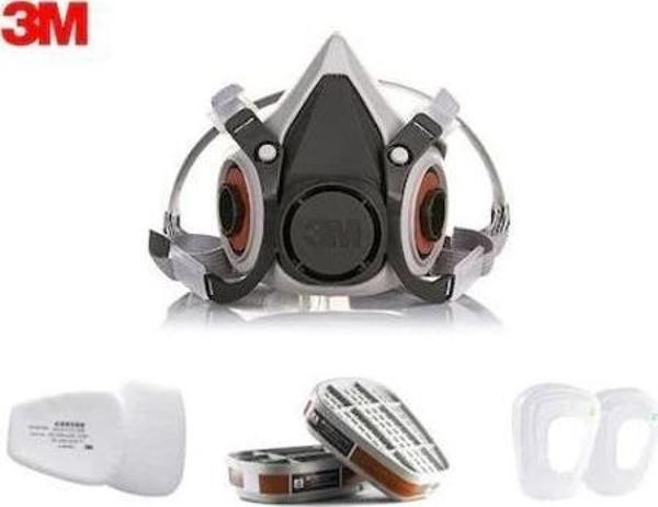 3M 6200 Yarım Yüz Maskesi + 3M 6059 Abek Filtre + 3M 5935 P3 Filtre +K501 Kapak - Image 1
