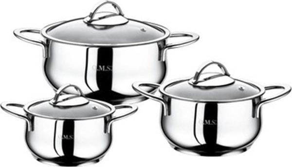 Oms Çelik Tencere Seti Güveç Model 3lü Çelik Tencere - Image 1
