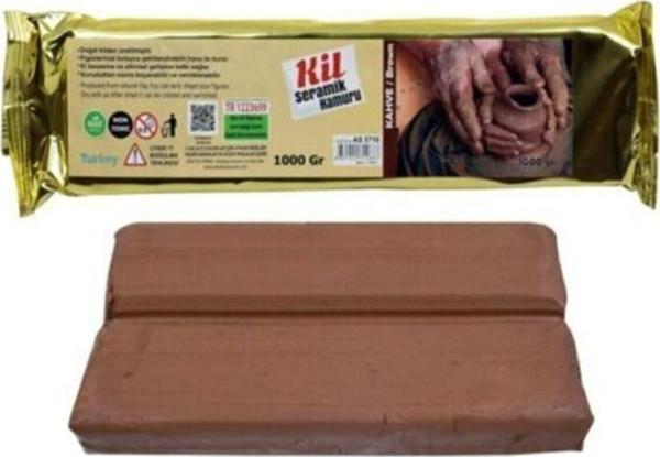 Emin İş Eğitim 1000 Gr, Seramik, Kil Hamuru, Kahverengi Renk, Modelleme Çamuru, Naturel, Seramik Hamuru - Image 1