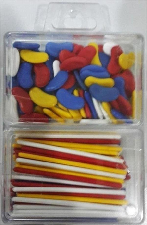 Tifoys Renkli Sayı Sayma Çubuğu Ve Fasulyesi Plastik ( 1 Er Kutu ) - Image 1