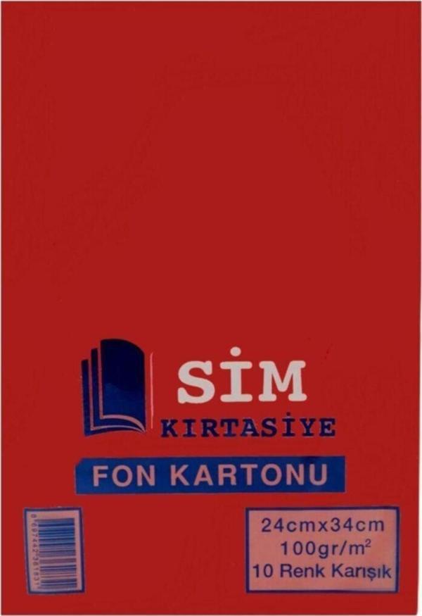 Sim 24X34 10 Renk Fon Kartonu 1 Paket - Image 1