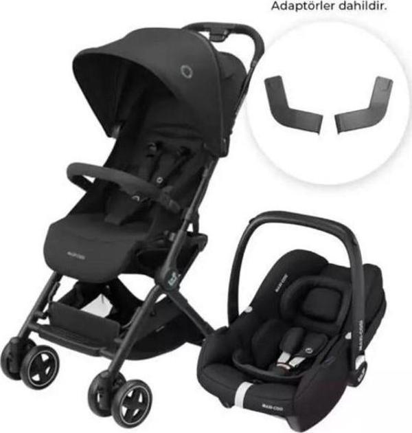 Maxi-Cosi Lara2-CabrioFix I-Size Ultra Kompakt Kabin Boy Seyahat Sistem Bebek Arabası Essential Black - Image 1