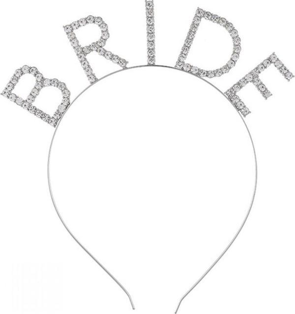 Bekarlığa Veda Mega Boy Kristal Taşlı Gümüş Bride Taç Gelin Tacı 20X21 cm - Image 1