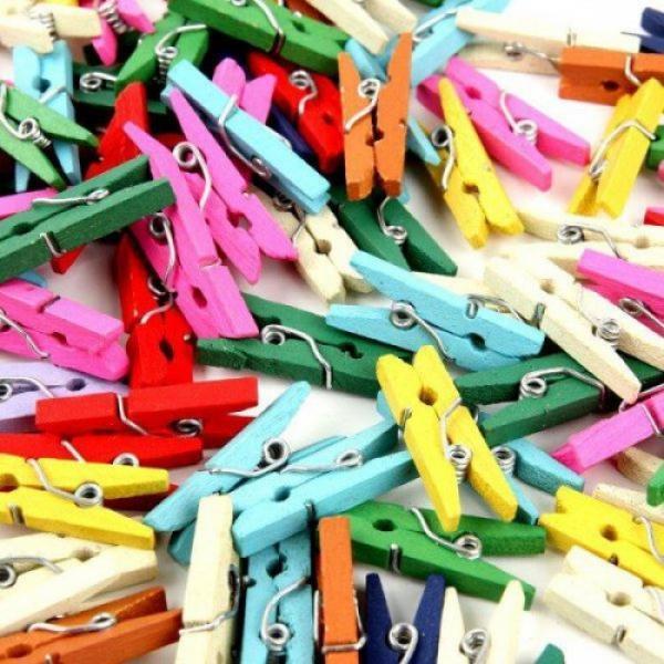 50'li Renkli Ahşap Fotoğraf Mandal 3.5cm (10'lu Paket-500 Adet) - Image 1