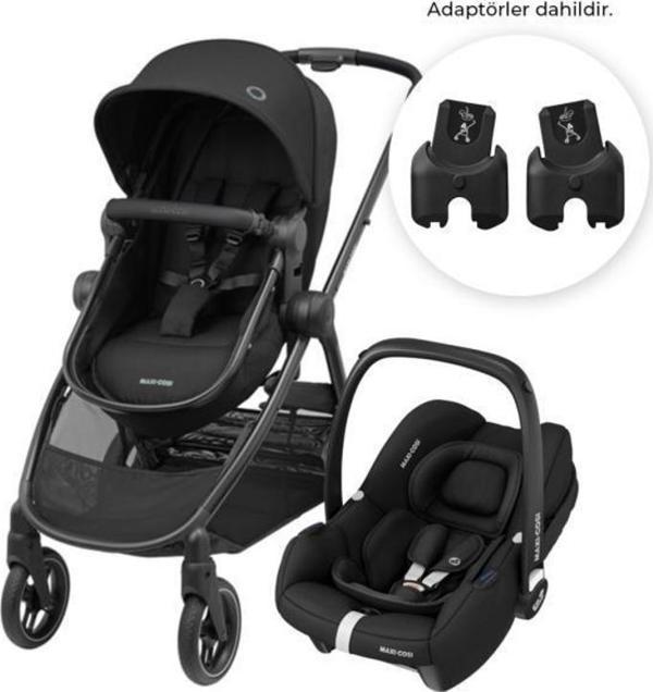 Maxi-Cosi Zelia3-CabrioFix I-Size Çift Yönlü Seyahat Sistem Bebek Arabası Essential Black - Image 1