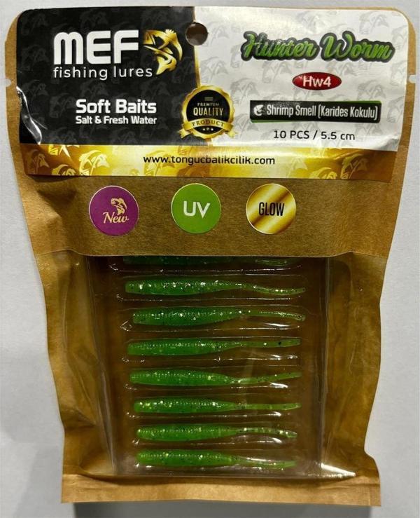Mef Hunter Worm 5.5cm 10 Adet LRF Silikonu - Image 1