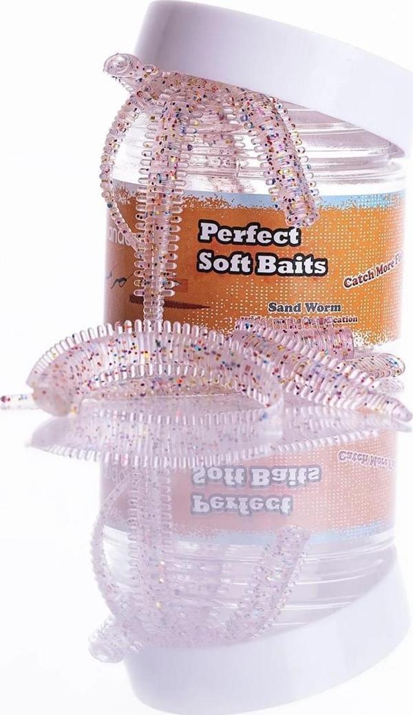 Pandora Perfect Soft Baits Sandworm 7cm Kavanozlu LRF Silikonu - Image 1