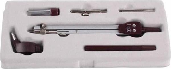Lutek Tek Kırmalı Pergel Seti Adaptör+Trilinli LT-2006 - Image 1