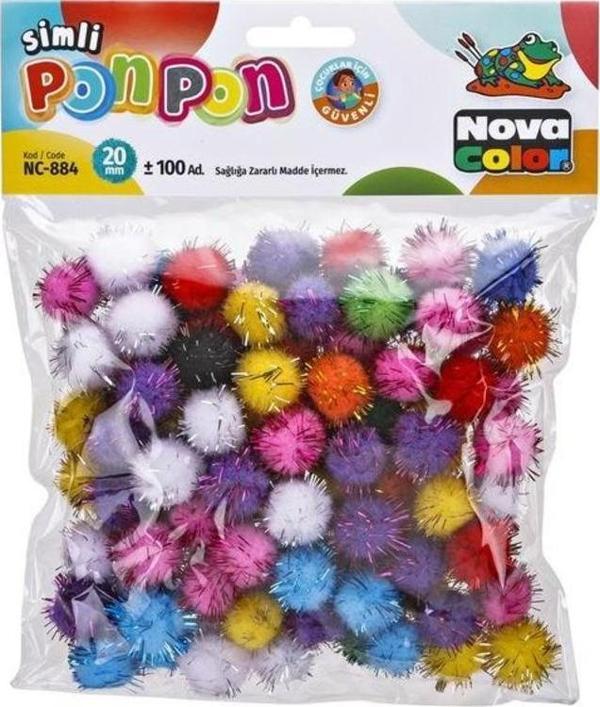 Nova Color Simli Ponpon 20 mm 100'lü Paket - Image 1