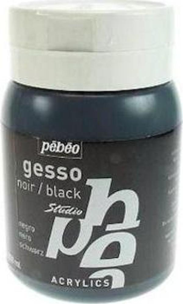 Pebeo Acrylic Black Gesso Studio Siyah Astar Boya 500 ml. - Image 1