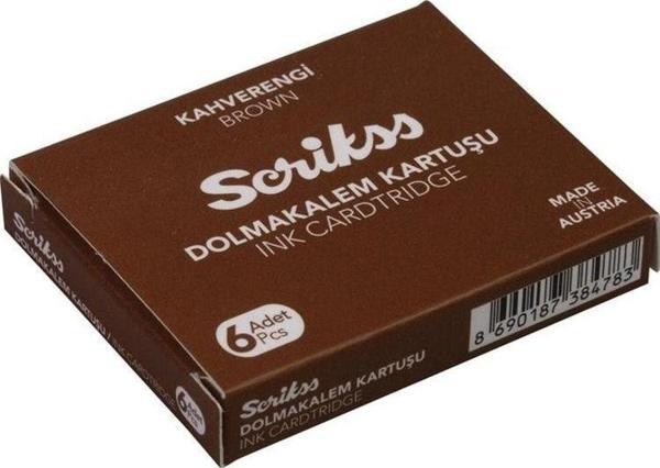 Scrikss Dolmakalem Kartuşu 6'lı Kutu Kahverengi - Image 1