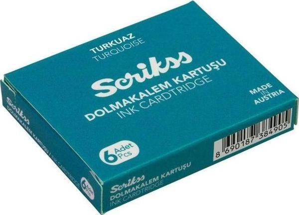 Scrikss Dolmakalem Kartuşu 6'lı Kutu Turkuaz - Image 1