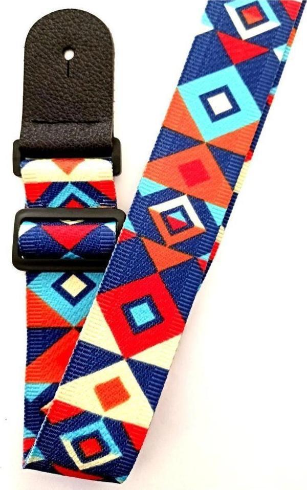 Rj200-b19 Gitar Askısı Deluxe Teal Guitar Strap Deri Başlıklı 2 Katlı - Image 1