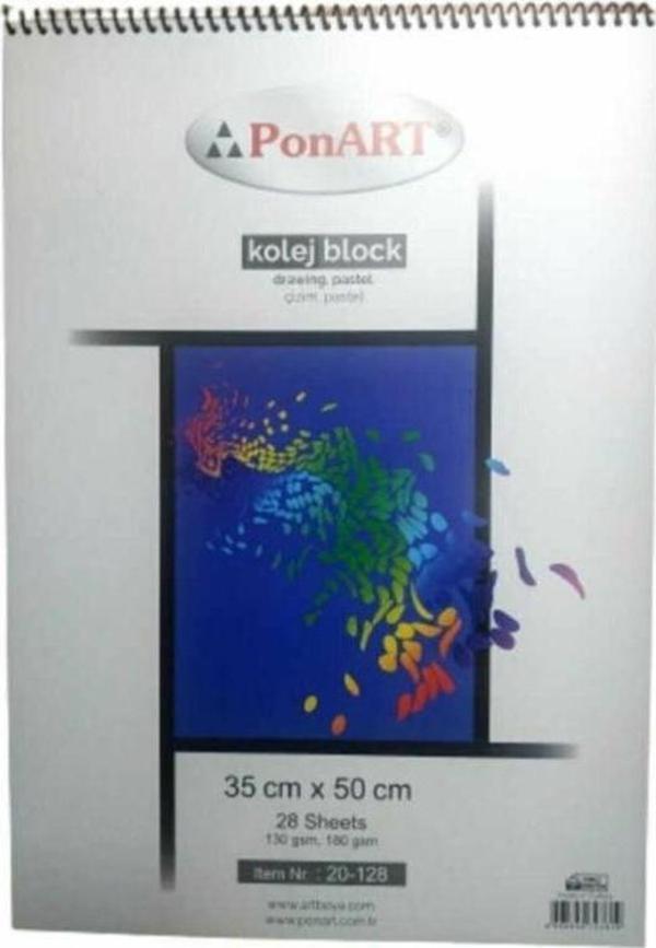 PonArt Kolej Blok Resim Defteri 35x50 cm 28 Yaprak - Image 1