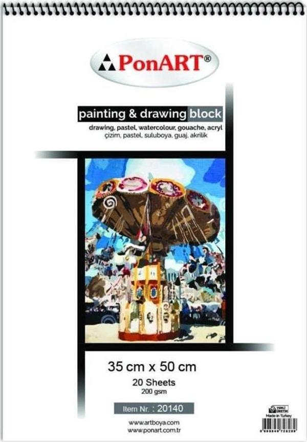 Ponart Painting & Drawing Block 35x50 cm 20 Sayfa 20140 - Image 1