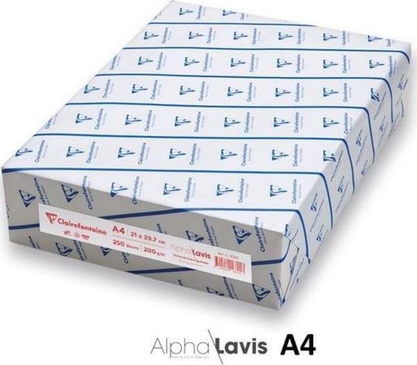 Clairefontaine Alpha Lavis Teknik Çizim Kağıdı 200 gr A4 250'li Paket - Image 1