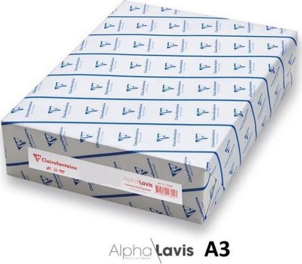 Clairefontaine Alpha Lavis Teknik Çizim Kağıdı 200 gr A3 250'li Paket - Image 1