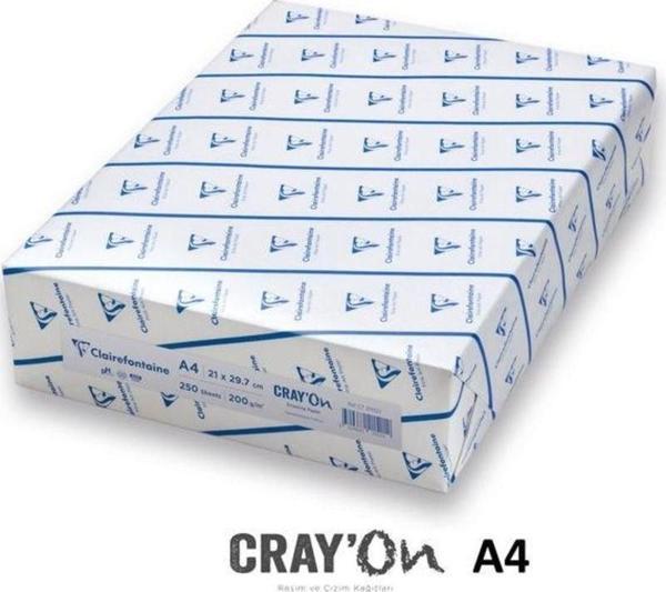 Clairefontaine Cray'on Resim Kağıdı 200 gr A4 250'li Paket - Image 1