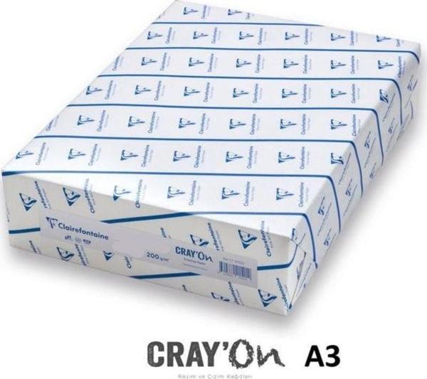 Clairefontaine Cray'on Resim Kağıdı 200 gr A3 250'li Paket - Image 1