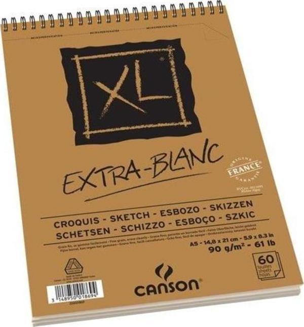 Canson XL Ekstra Beyaz Eskiz Defteri 90 gr. A5 60 Sayfa - Image 1
