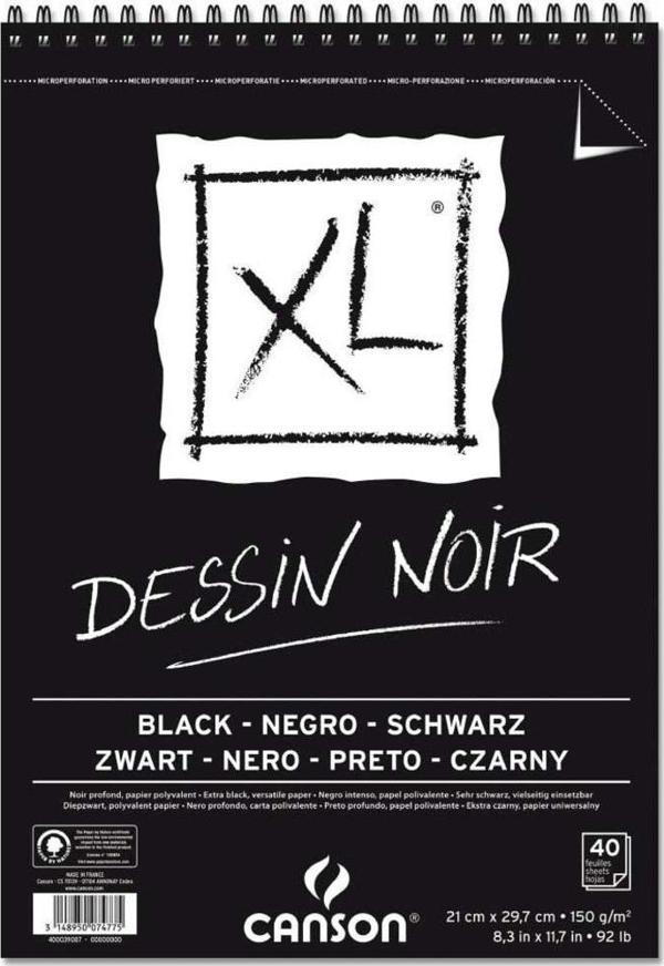 Canson XL Noir Siyah Eskiz Defteri 150 gr. A4 40 yp. - Image 1