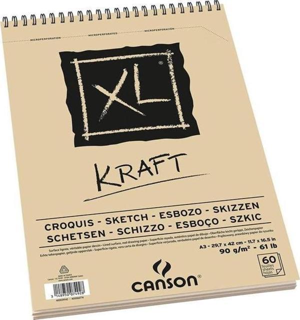 Canson XL Kraft Eskiz Defteri 90 gr. A3 60 Sayfa - Image 1
