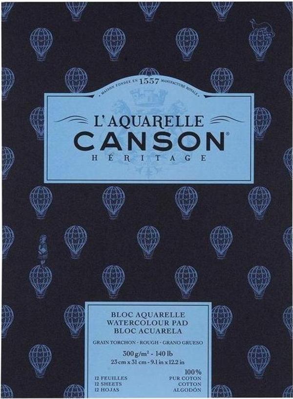 Canson Heritage Sulu Boya Blok 300 gr. 23x31 cm. 12 yp. Kalın Dokulu - Image 1