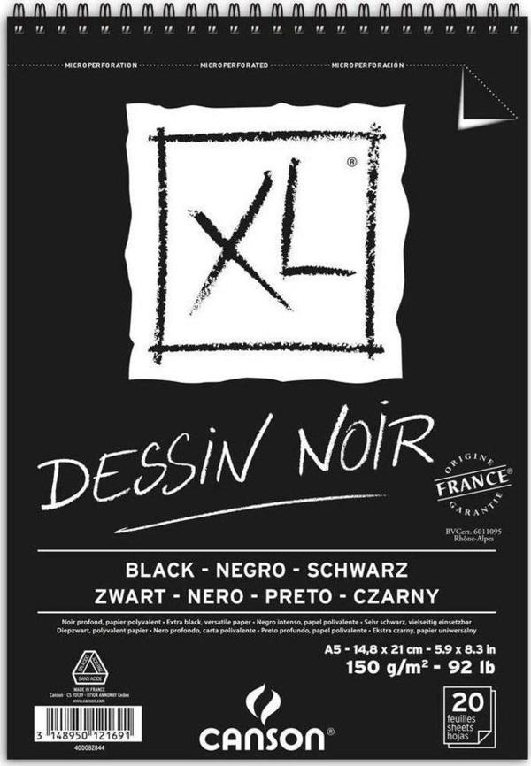 Canson XL Noir Siyah Eskiz Defteri 150 gr. A5 20 yp. - Image 1