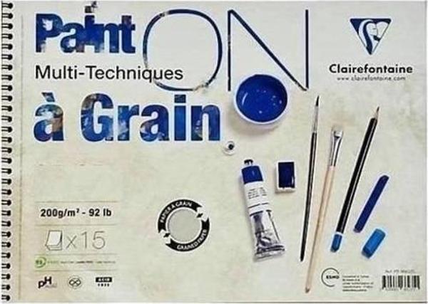 Clairefontaine Paint'On Çok Amaçlı Çizim Blok 35x50 cm Resim Defteri 200 gr. 15 Yaprak - Image 1